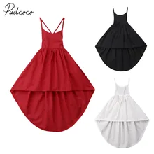 Г., новое Брендовое однотонное платье для маленьких девочек платье без рукавов на бретельках без рукавов Летнее Открытое платье с открытой спиной