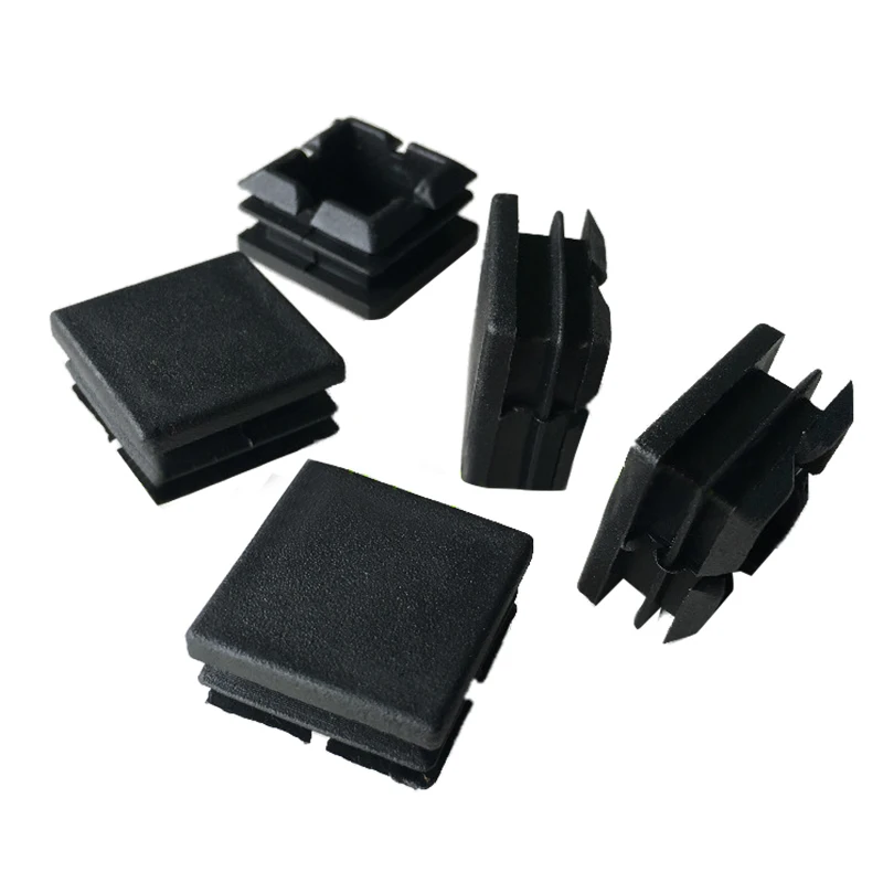 

8 pcs Black Square Blanking End caps Tubes Tubing inserts furniture foot cover 25x25mm