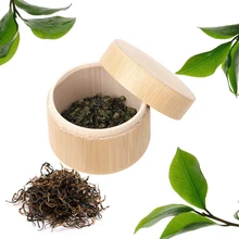 Посуда для чая деревянный контейнер Matcha Органайзер портативный ручной работы натурального банка для чая держатель для хранения мини чай caddes круглая бамбуковая коробка для чая