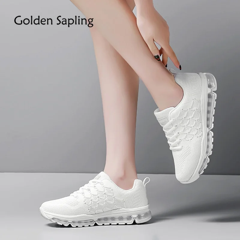 

Golden Sapling Women's Tennis Shoes Breathable Fabric Sneakers Women Air Cushion Rubber Woman Shoes White Womens Sport Sneakers