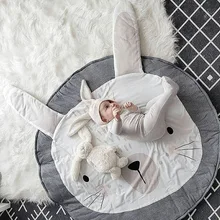 INS детские игровые коврики для малышей, детский коврик для ползания, детское постельное белье, одеяло с кроликами, хлопковый игровой коврик, детская комната, Декор 90 см