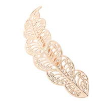 Fashion Women charming Hollow Leaf Hair Clips Barrette Hairpin Clamp Hair Accessories Elegant Gold