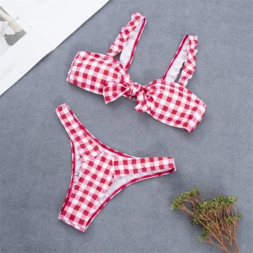 Bow Bikinis 2019 Woman Brazilian Sexy Bikini Set push up Biquini feminino Swimming Suit Halter Swimwear Women Swimsuit Bathers