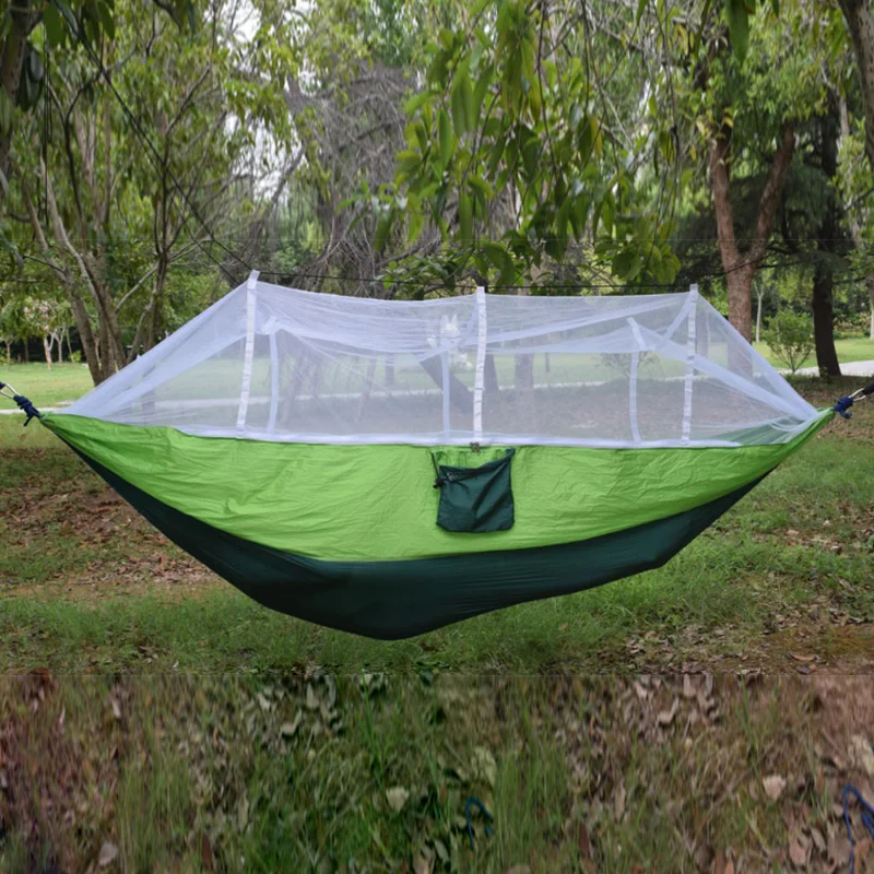 

Outdoor Double Hammock Tree Travel Camping 2 People Swing Bed With Mosquito Net