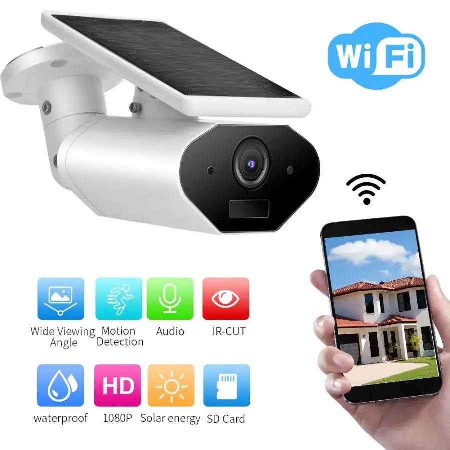 

1080P Solar Battery Powered Smart WIFI Camera Outdoor Waterproof Camcorder security camera 2019