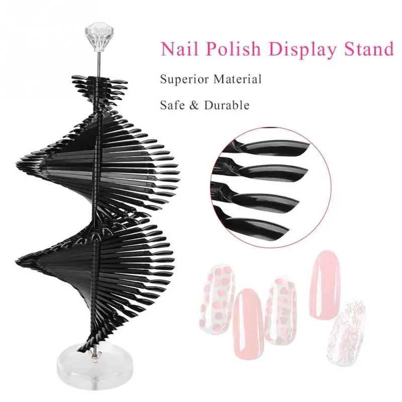 

Sailboat Shaped Nail Tips Color Card Rotating Practice Display Stand Rack Salon Show Color Card For Women Nail Art Tool