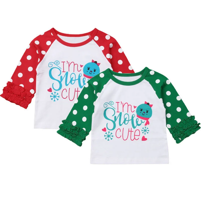 Newborn Infant Baby Girl T shirt Long Sleeve Ruffle Tops Letter Casual