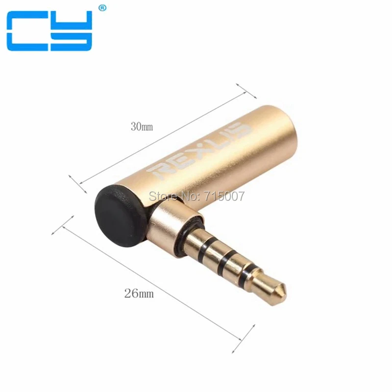 

90 Degree Elbow 3.5mm Right Angle Male to Female Header Adapter 4 Section L Headphone Audio Converter 3.5mm Male to Female