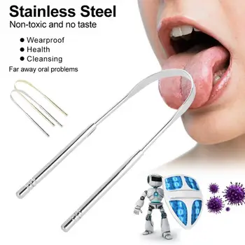 

304 Stainless Steel Tongue Cleaner Scraper Oral Dental Care Hygiene Care Tools