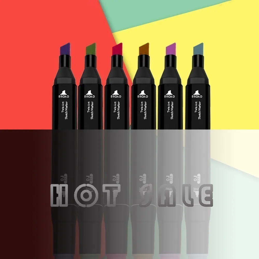 

Lovely Three generations of pen set double head alcohol oily 60 and 80 color marker NEW