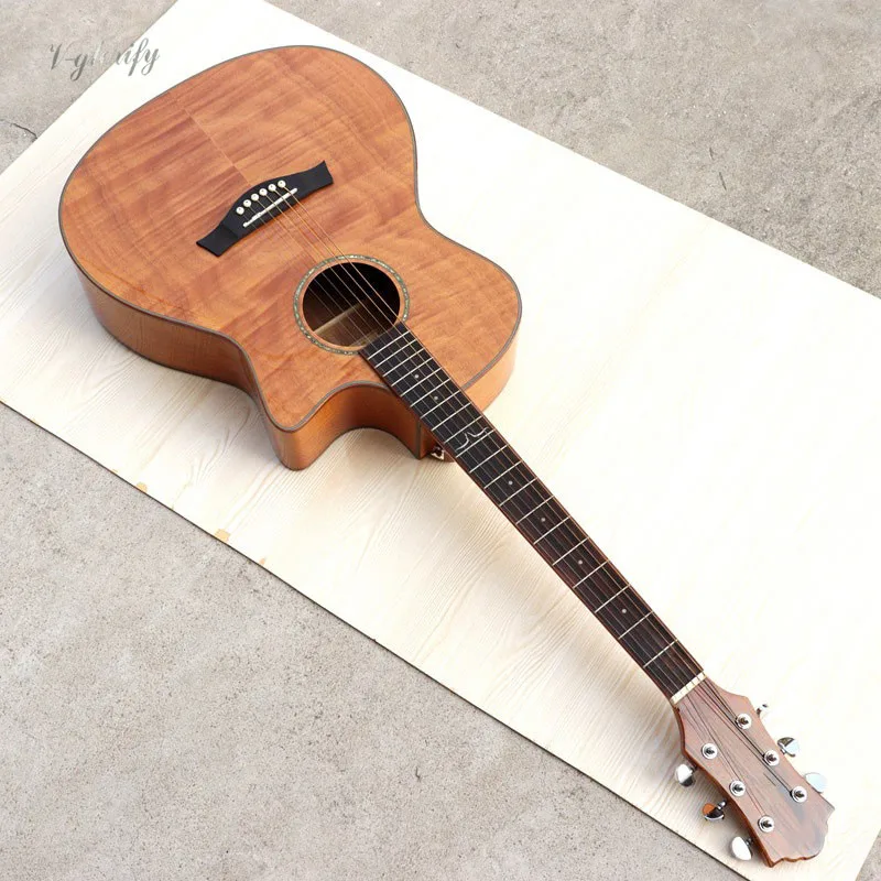 

40 inch flame maple top 6 string acoustic electric guitar with EQ
