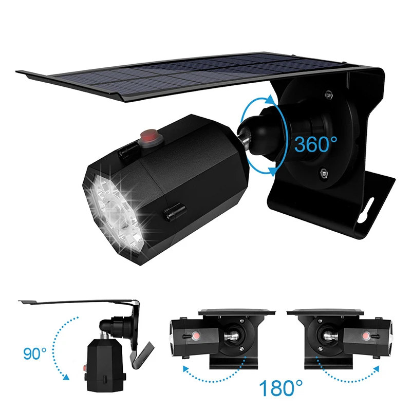 

500LM 10 LED Solar Power PIR Motion Sensor Wall Light Outdoor Garden Flood Lamp