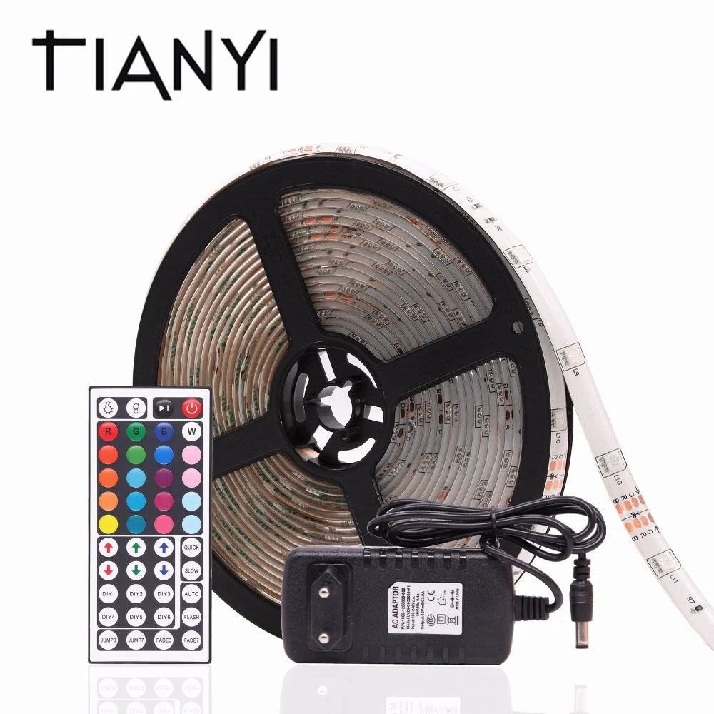 

DC24V RGB LED Strip Waterproof 5050 30LED/m 30M 15M 10M 5M 1M RGB LED Light Strip Flexible Neon Tape With Power and 44Key Remote
