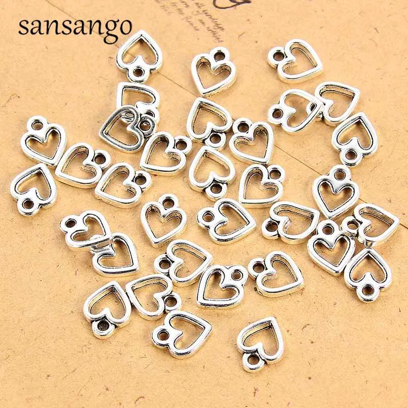 

10pcs Fashion Alloy Small Love Heart Charms Beads For Jewelry Making DIY Bracelets Earrings Necklace For Women Gift Wholesale