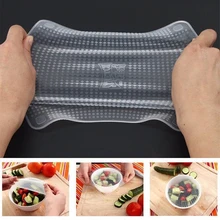 4pcs/set Silicone Food Wraps Reusable Keeping Food Fresh Saran Wrap Bowl Pot Seal Vacuum Cover Stretch Lid Kitchen Accessories silicone food wrap bowl pot cover stretch lid kitchen vacuum sealer