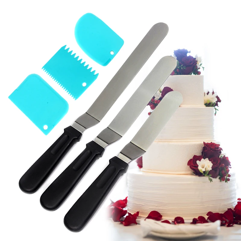 

Professional Stainless Steel Cake Decorating Spatulas, Icing Spatula set, Baking Tools (4"-6"-8" Blade)