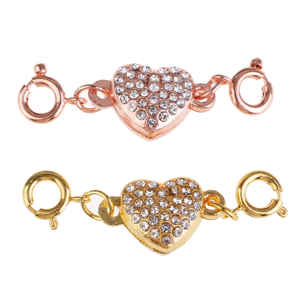 

2 Sets Heart Shape Magnetic Clasps Buckle Link Locks for DIY Jewelry Making Connect