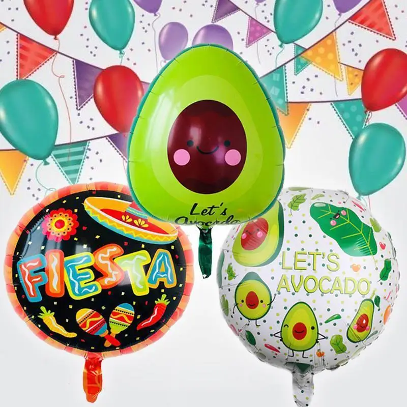 

2Pcs Avocado Aluminium Foil Balloons Wedding Birthday Party Decoration Air Balloons Inflatable Globos Children Ball Toys