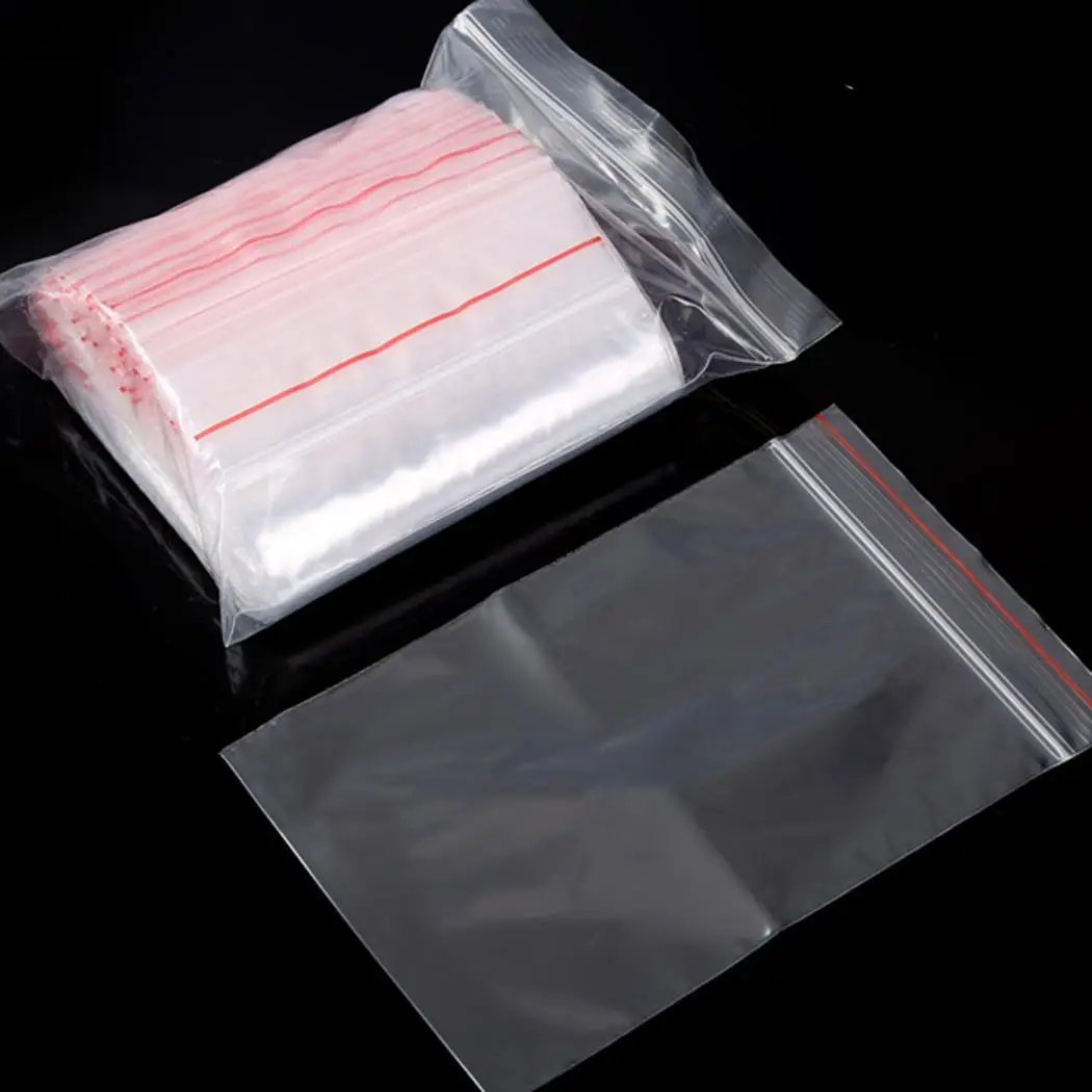 

100 Pcs Household Plastic Self-Adhesive Resealable Transparent Sealing Bag Home Sealing,