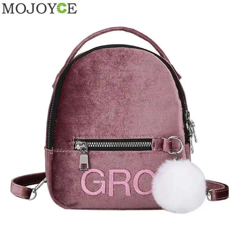 small velvet backpack