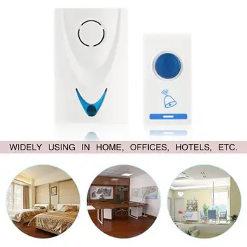 

LED DC3V LED Wireless Chime Door Bell Battery Powered 32 Tune Songs 1 Remote Control + 1 Wireless Doorbell Home Doorbell