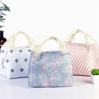 

New Fresh Insulation Cold Bales Thermal Oxford Lunch Bag Waterproof Convenient Leisure Bag Cute Flamingo Tote Picnic Bags