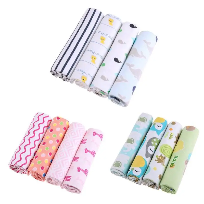 

4 PCS New Infant Toddler Newborn Baby Soft Cartoon Blanket Bedding Quilt Cute Swaddle Towels Baby Sleepsack Bed Sheet Bath towel