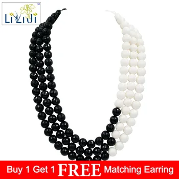 

Lii Ji Black Agate Tridacna 925 Sterling Silver Necklace