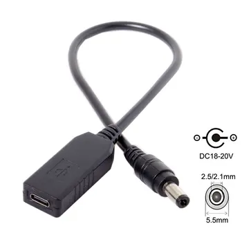 

Chenyang USB 3.1 Type C USB-C to DC 20V 5.5 2.5mm & 2.1mm Power Plug PD Emulator Trigger Charged Cable for Laptop Black