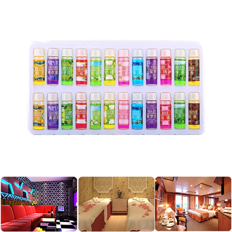 

Hot 5ml*24pcs Aromatic Plant Water-soluble Fragrance Oil To Relieve Stress Essential Oils for Aromatherapy Diffusers TSLM1