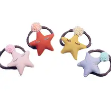 4 шт., резинки для волос, кружевные шарики, декоративные аксессуары для волос в форме звезды, кольцо для волос, держатель для волос, веревка для волос для детей, маленьких девочек