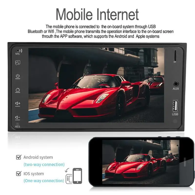 Cheap VODOOL 2 Din 7" Android Car Stereo Audio Video MP5 Player Bluetooth WiFi FM AM Radio GPS Navigation Navigator For Toyota Corolla 2