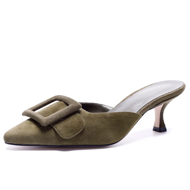 Di Giochi Aziende Donna Sexy Imballaggio Genuino Presentazioni M620 Green Blue Scatola 42 Cuoio army Formato Produttrici Tacchi Delle 5 Blu Donne 5 Alti Più Pantofole Del Estive Centimetri Muli Scarpe B7q4RTU