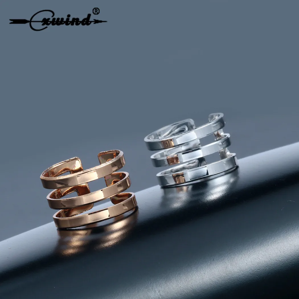 

Cxwind Boho Geometric Parallel Three Lines Ring for Women Wedding Cute Knuckle Circle Round Cuff Finger Rings Band Jewelry Gifts
