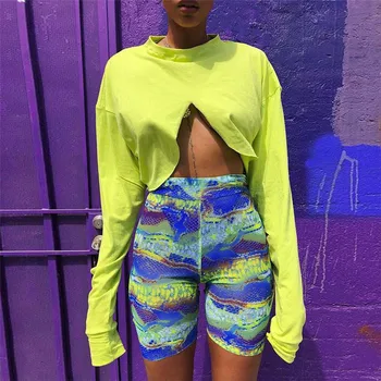 

2019 Sexy 2018 Autumn Winter Sweatshirts Women Korean Long Sleeve Pullovers Femme Front Split Crop Tops Female Streetwear