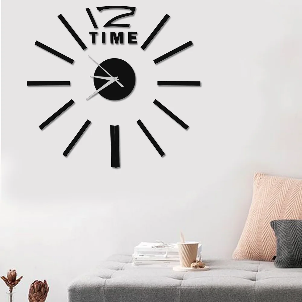 Adhesivo 3d Creativo Reloj Grande Decoracion Diy Pared Moderna