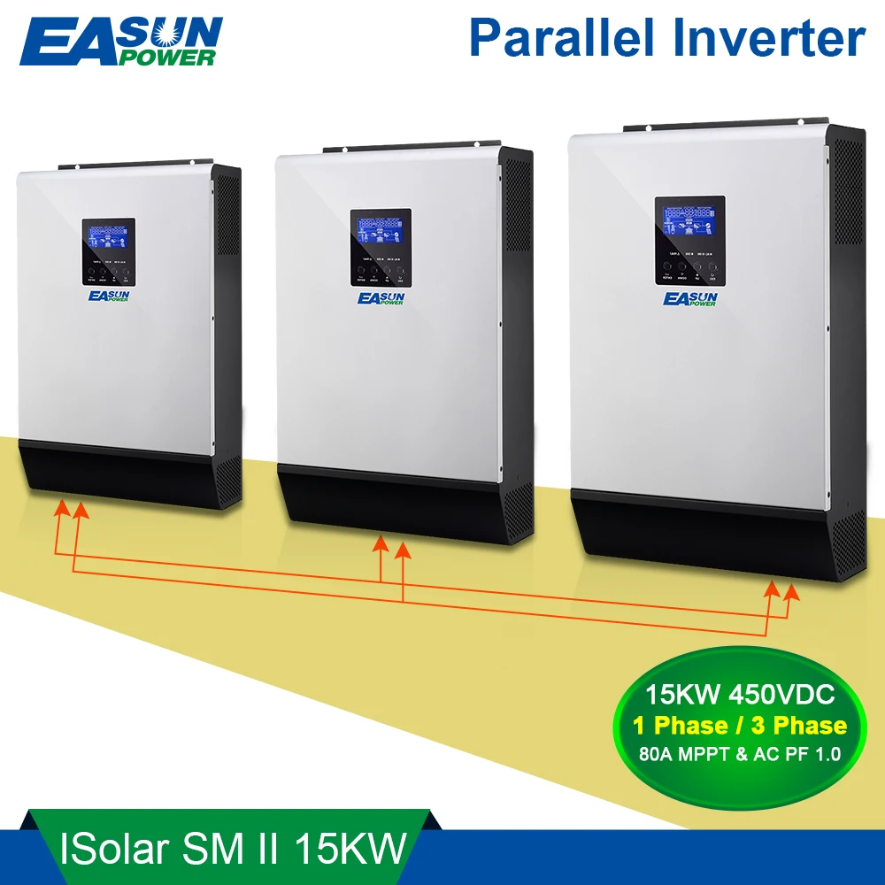 Источник питания Easun 15KW солнечный инвертор 80A MPPT 48Vdc 220Vac& 380Vac решетки инвертор 60A зарядное устройство для 1 фазы и 3 фазы