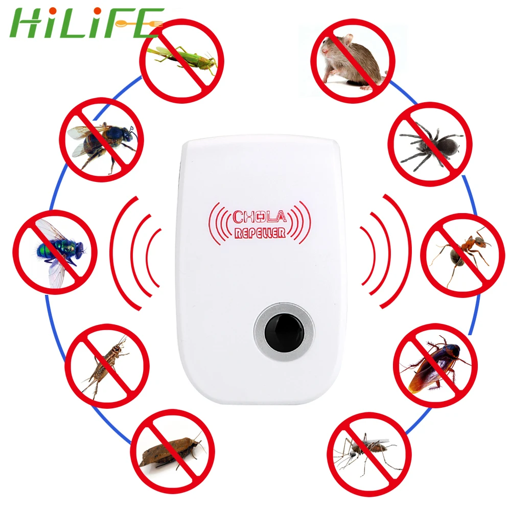 

HILIFE Rodent Contro Electronic mosquito repellent Ultrasonic Pest Repeller Indoor Cockroach Mosquito Insect Killer EU/US Plug