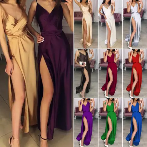 

Women's Sleeveless Formal V-Neck Bodycon Cocktail Party Long Dress