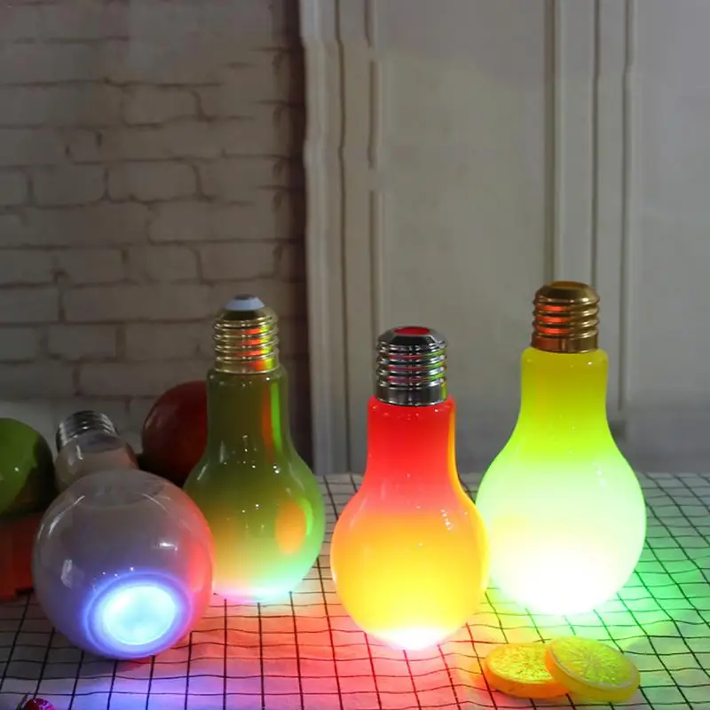 

New Large Diameter Light Bulb Water Cup Transparent Personality Bulb Cup Cool Colorful Tea Tea Drink Cup Kitchen Supply