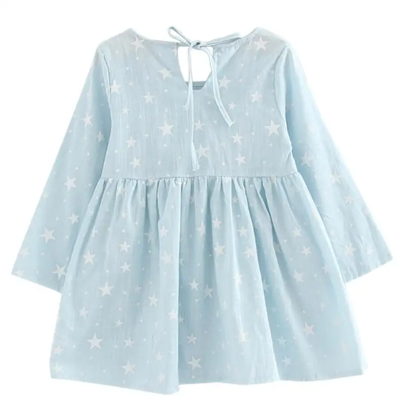 

Kids Baby Girls Clothes Sweet Dresses 2019 Fashion Stars Printed Long Sleeve Bow Princess Dress Spring Autumn Tutu Vestidos 2-7T