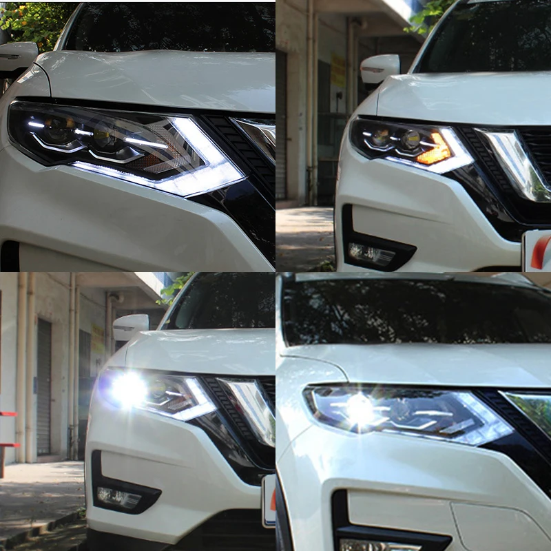 ROADOT фара в сборе для авто Nissan X TRAIL TIIDA 2017 2018 Автомобильная DRL Объектив Двойной Луч