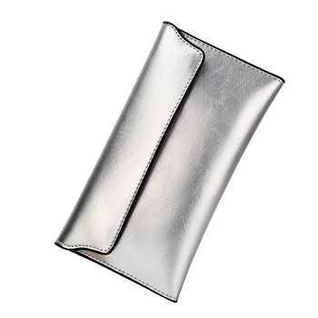 

Slim Women Wallet Leather Solid Genuine Leather Clutch Wallets Card Holder Oragnizer Purse Brief Phone Bag Magic Button