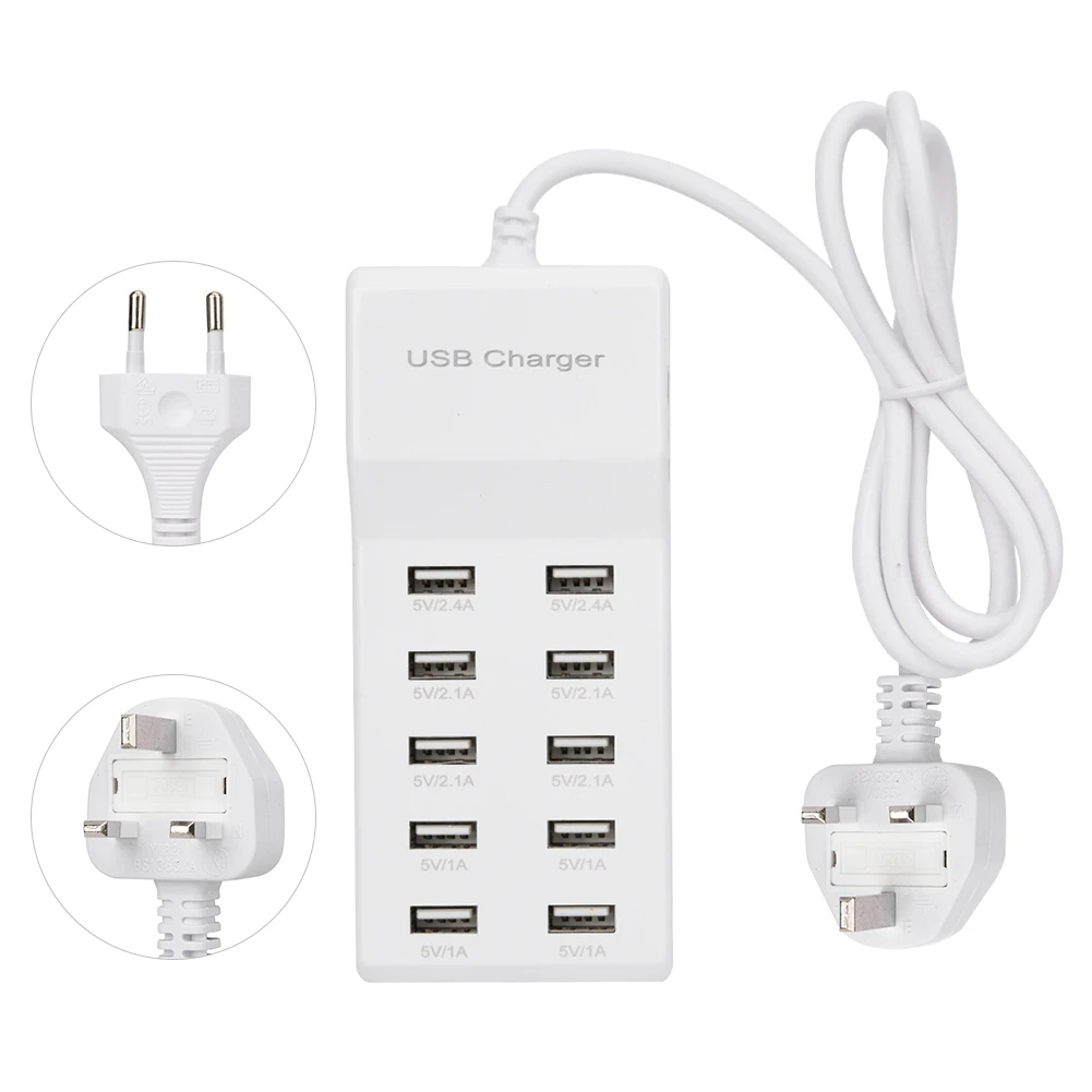 Топ sale10 port 5V12A быстрый USB зарядное устройство концентратор адаптер питания 100 240