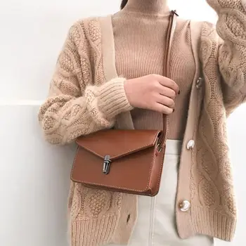 

Retro Women Messenger Shoulder Handbags Leather Solid Crossbody Satchel Bag