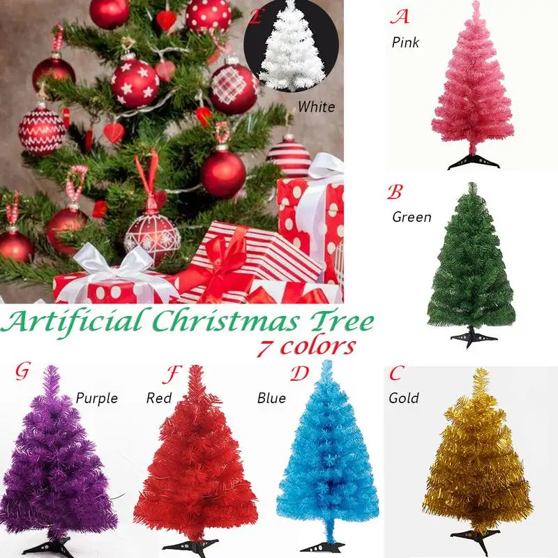 

60cm Artificial Christmas Tree Snowflake Xmas Plastic Tree New Year Home Ornaments Desktop Decorations Christmas Tree