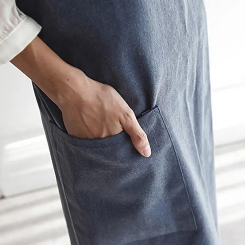 Cooking Apron Working Painting Aprons Cotton Linen Overall Japanese Style Kitchen Flower Shop Apron for Men Women Kids