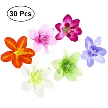 30 шт. DIY Орхидея из искусственного шелка цветочные головки для шляп одежда альбом Свадебная Гирлянда ободки украшения