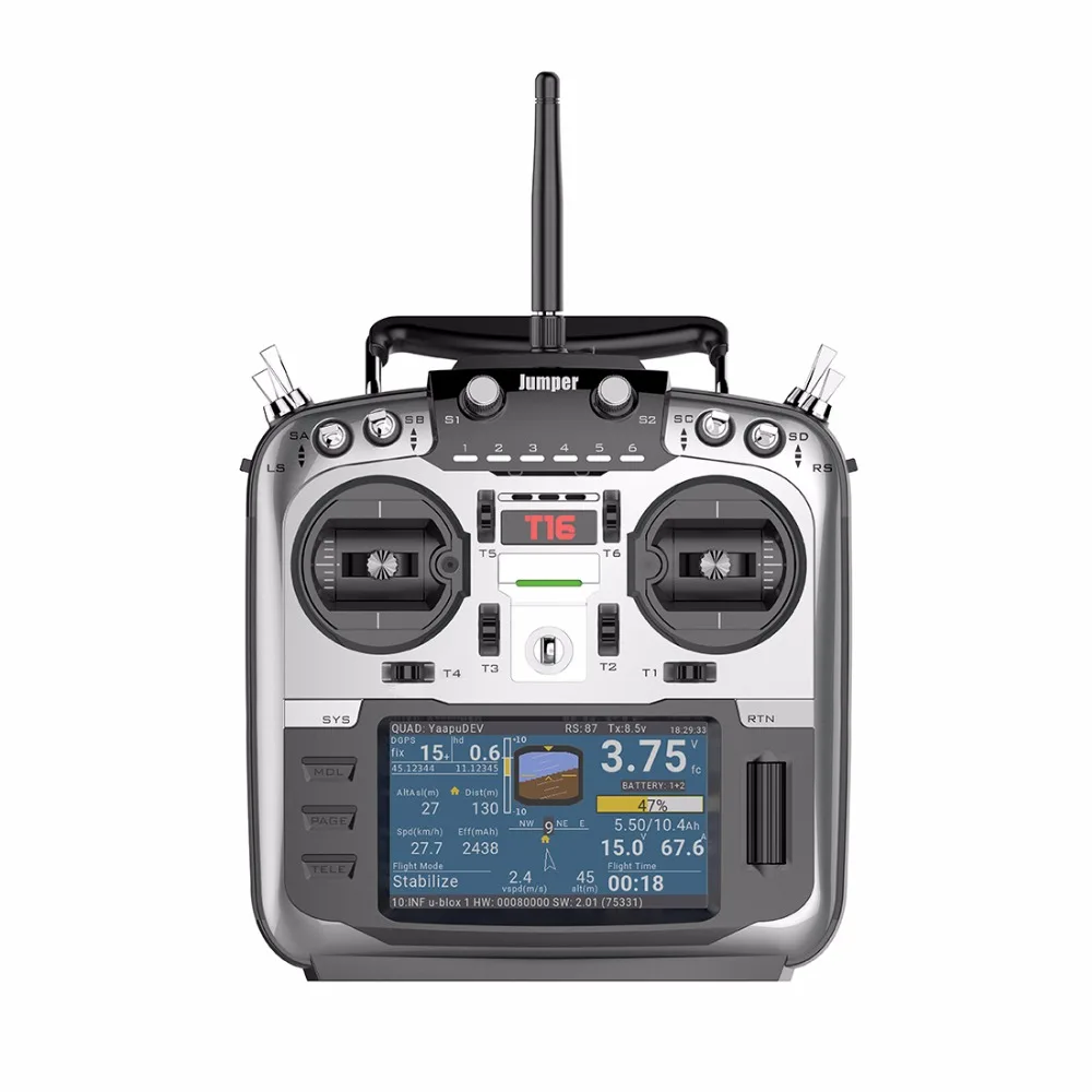 

Jumper T16 Open Source Multi-protocol Radio Transmitter JP4-in-1 RF Module 2.4G 16CH 4.3 inch LCD for FPV Racing Drone Aircraft