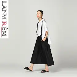 LANMREM 2019 модная одежда для женщин уличный стиль свободная повседневная черная юбка на бретелях с индивидуальным летним подходящим YH38701